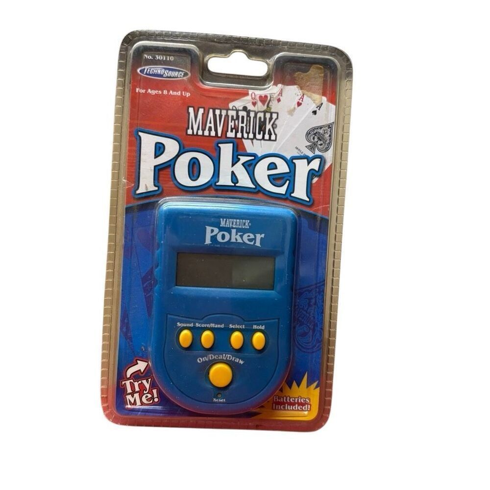 Techno Source Maverick Poker Model 30110 Handheld Electronic Game 2002 NOS